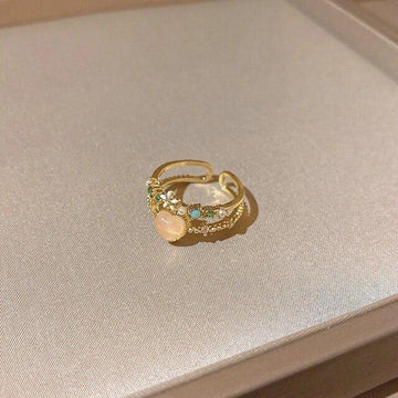 Layered Heart Ring - lovely yellow