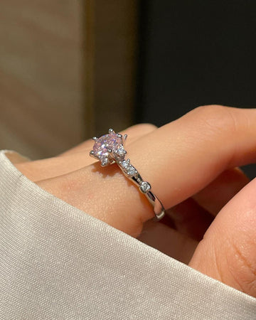 Florence Solitaire Ring- pink